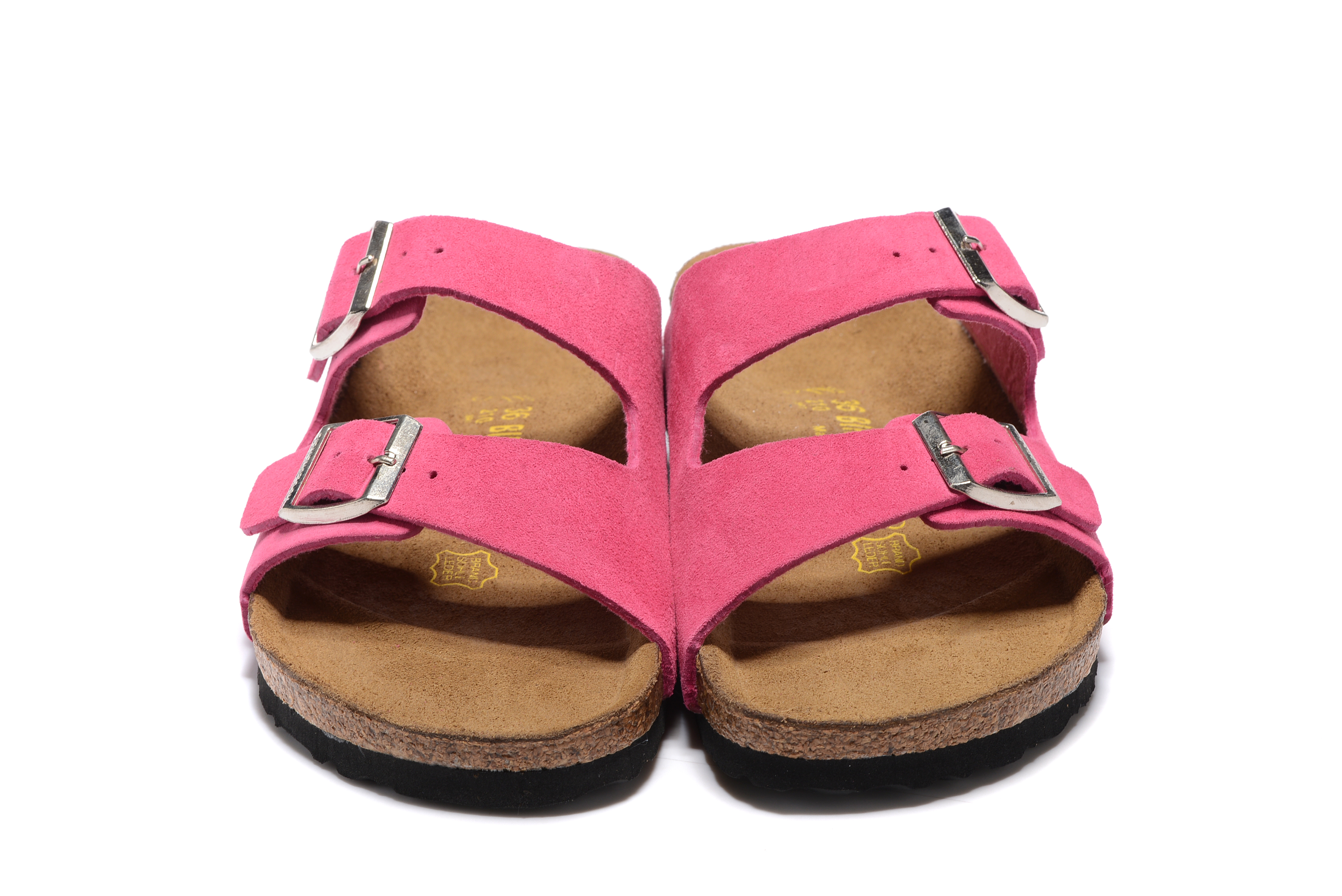 Birkenstock Arizona Rose Red Two Buckle Suede Leather Sandal