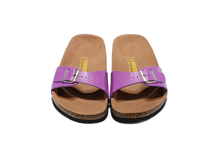 Birkenstock Single Button Purple Patent Leather Slippers