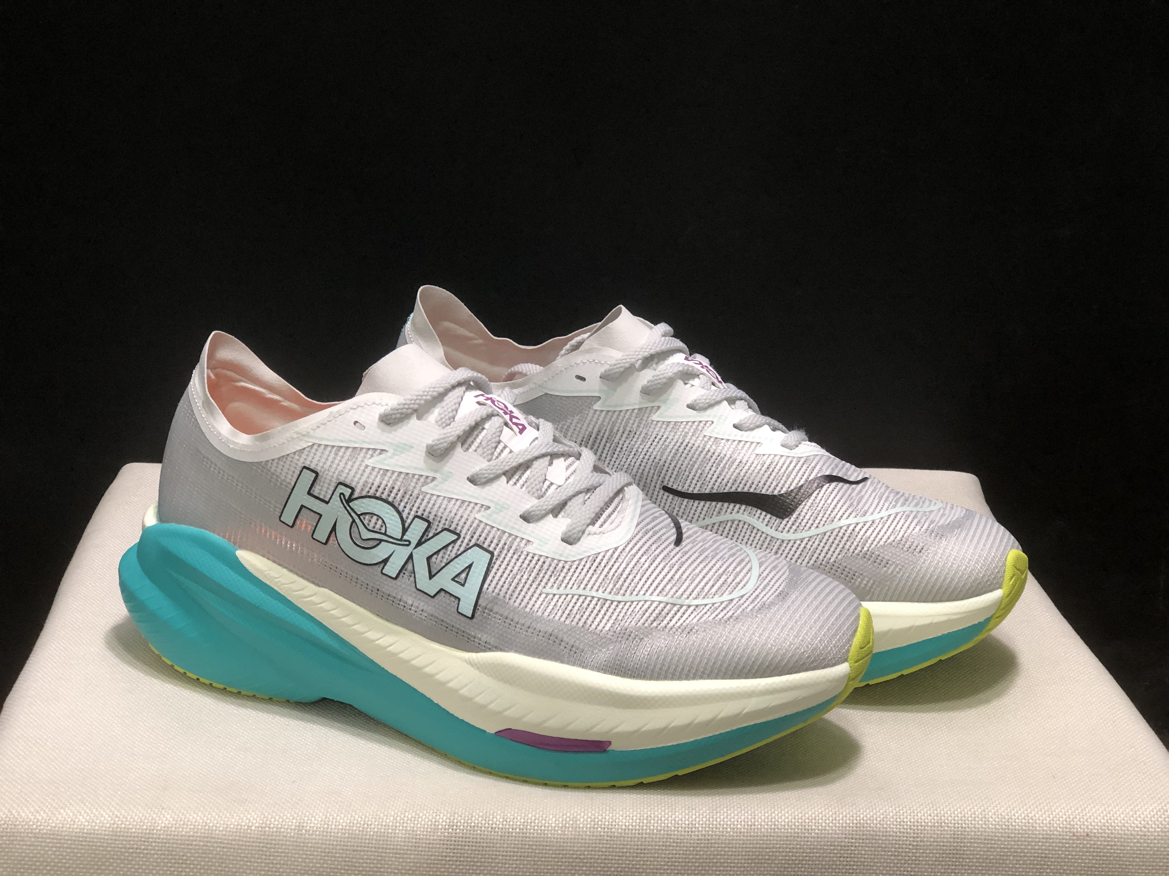 Hoka One One Mach X 2 Low-top Running Shoes Sneakers White/Teal