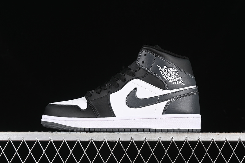 Nike Air Jordan 1 Mid White Iron Black Sneakers