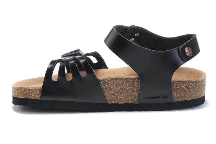 Birkenstock Single Button Black Butterfly Matte Leather Sandals