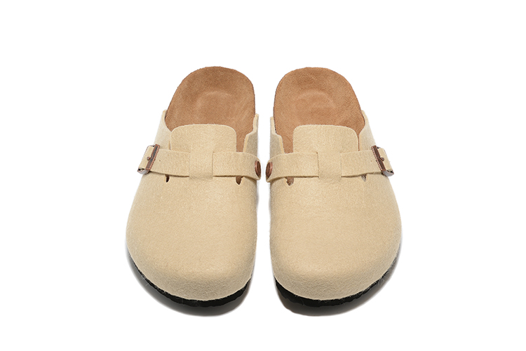 Birkenstock Cream Suede Clog Shoes