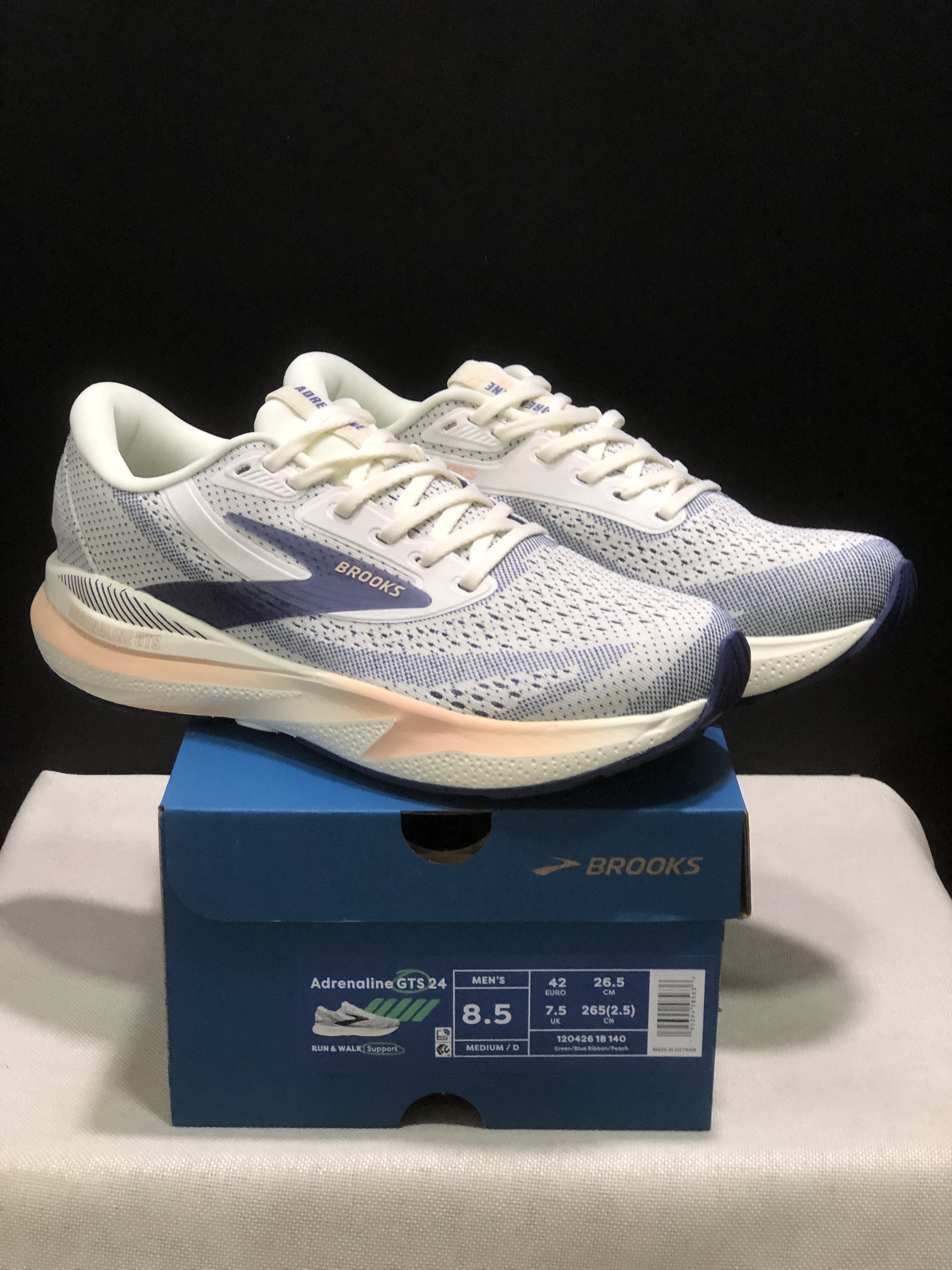 Brooks Adrenaline GTS 24 Casual Running Shoes Green/Blue Ribbon/Peach