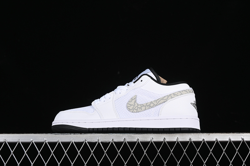 Nike Air Jordan 1 Low White Anthracite Black Sole Sneakers