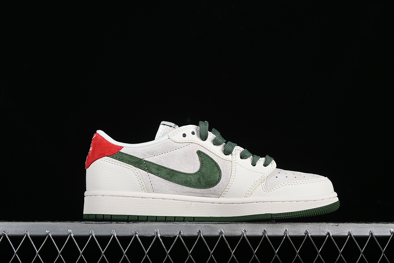 Nike Air Jordan 1 Low Travis Scott Fragment Design LV White Green Sneakers