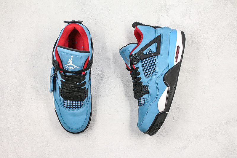 Nike Air Jordan 4 Retro Travis Scott Cactus Jack Blue Sneakers