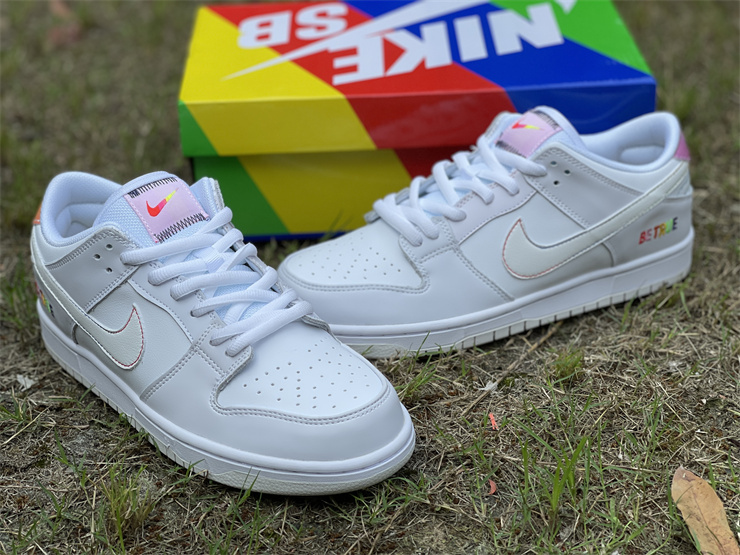 Nike SB Dunk Low Pro Be True White Rainbow Sneakers