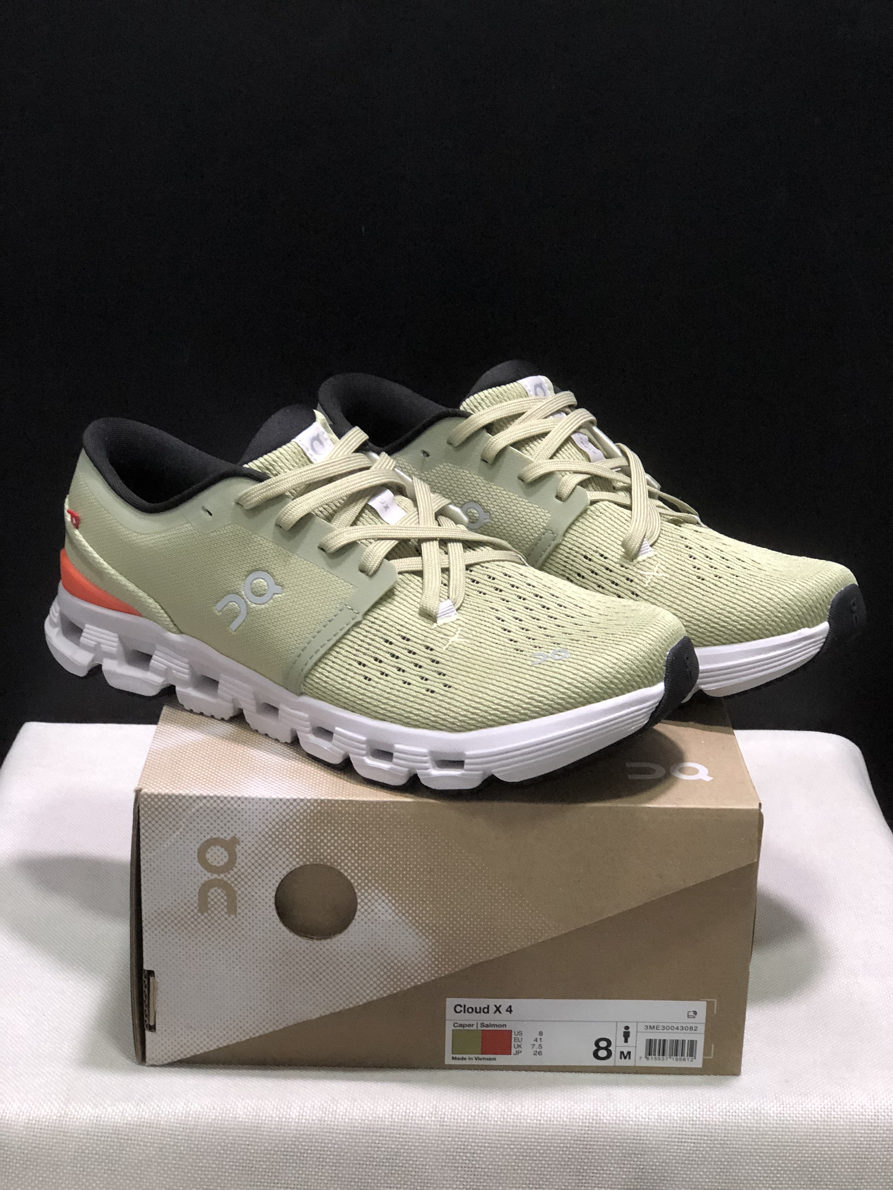 On Running Cloud X4 Comfortable Running Shoes Grass Green/White