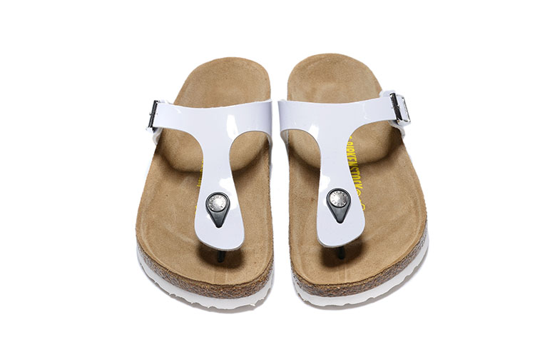 Birkenstock White Patent Leather Flip Flops