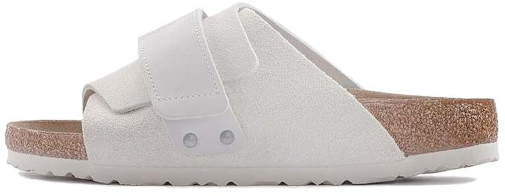 Birkenstock Kyoto 1024526 Nubuck Suede Leather Narrow Fit Antique White Sandals