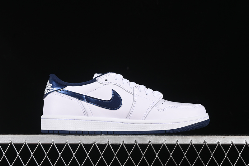 Nike Air Jordan 1 Low 85 Metallic Blue Summit White Sneakers