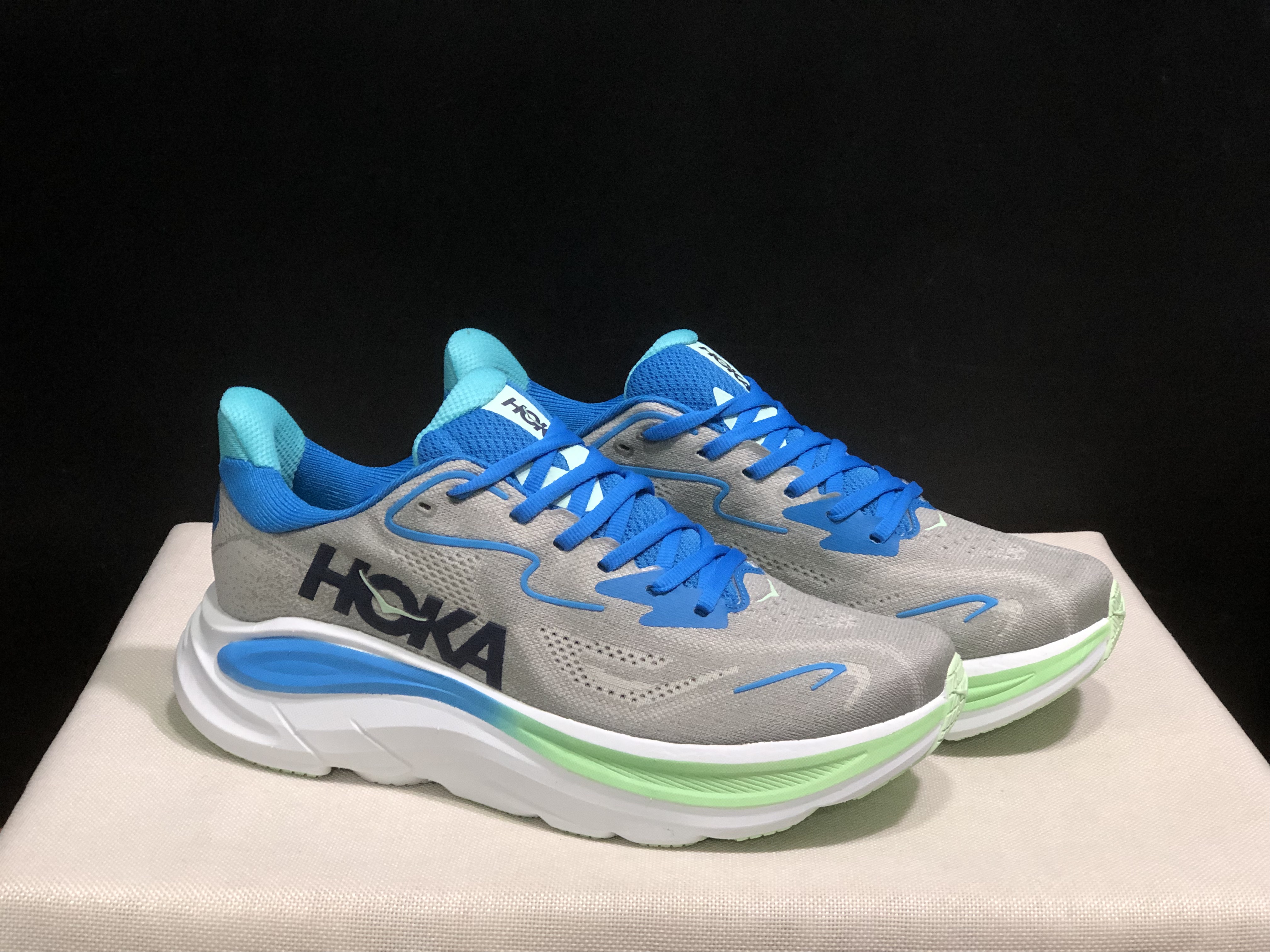 Hoka One One Clifton 10 Fashion Shoes Sneakers Gray/Blue
