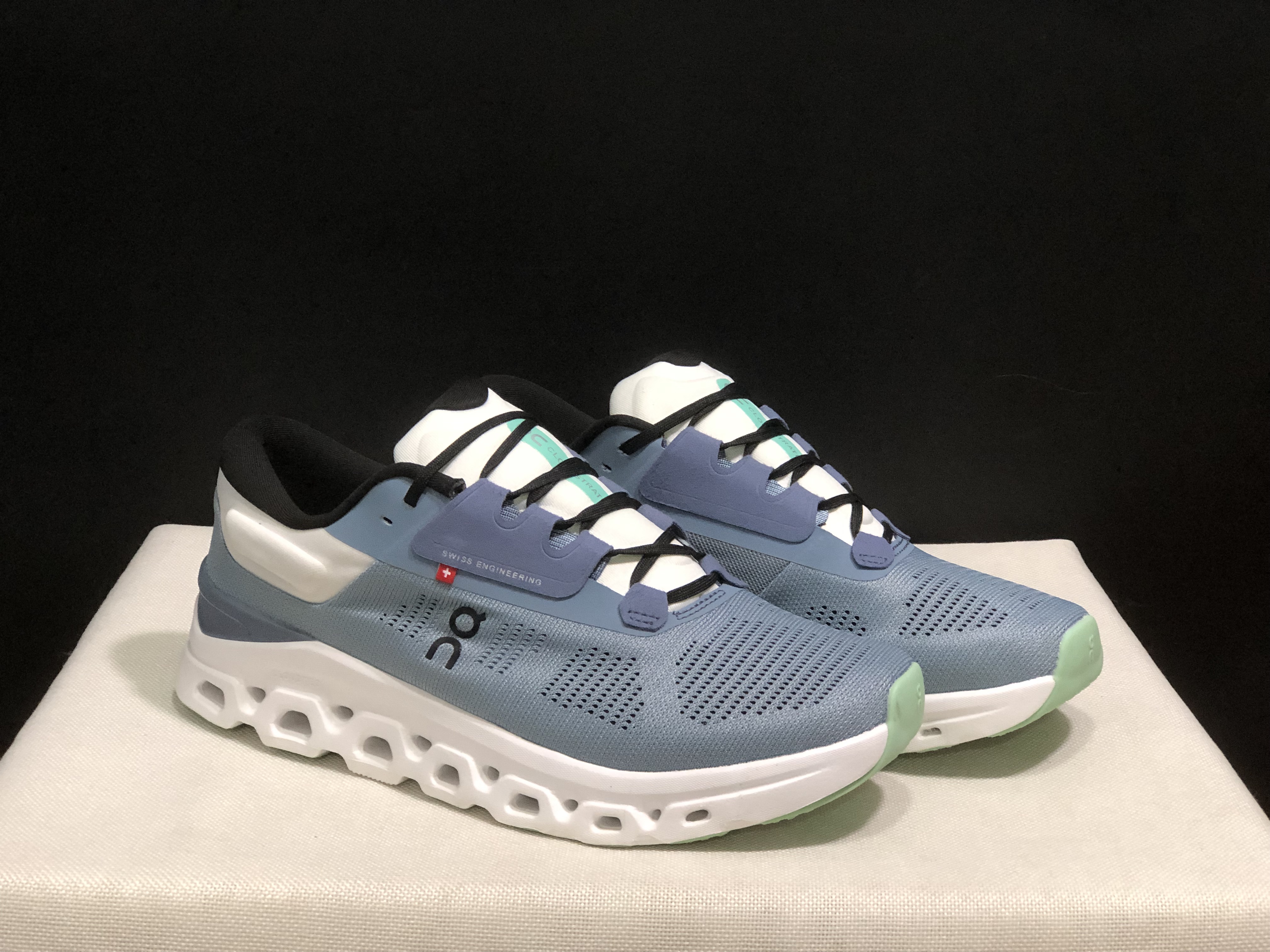 On Running Cloudstratus 3 Anti-Slip Running Shoes Haze Blue/White