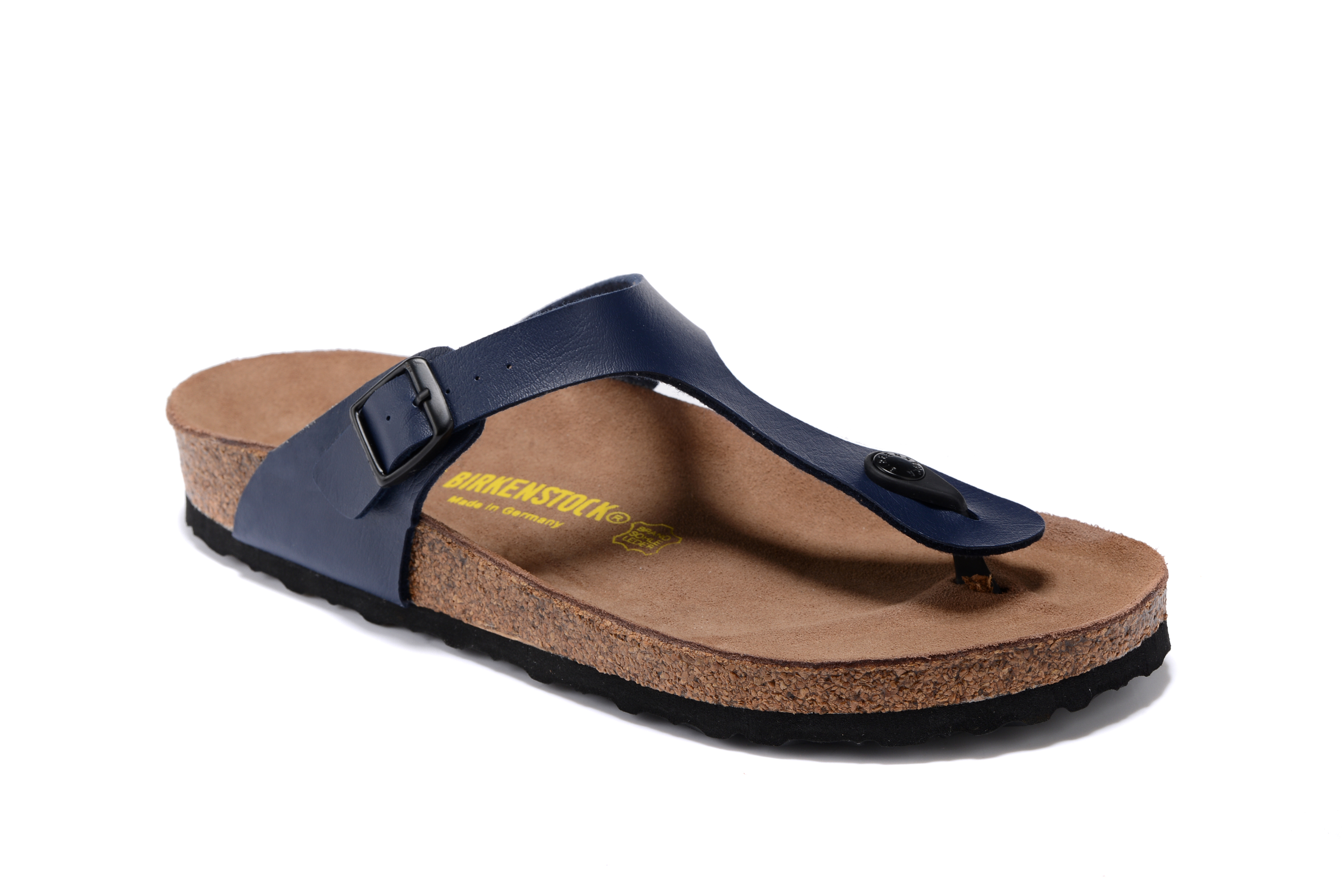 Birkenstock Gizeh Navy Flip Flops Matte Leather Sandals