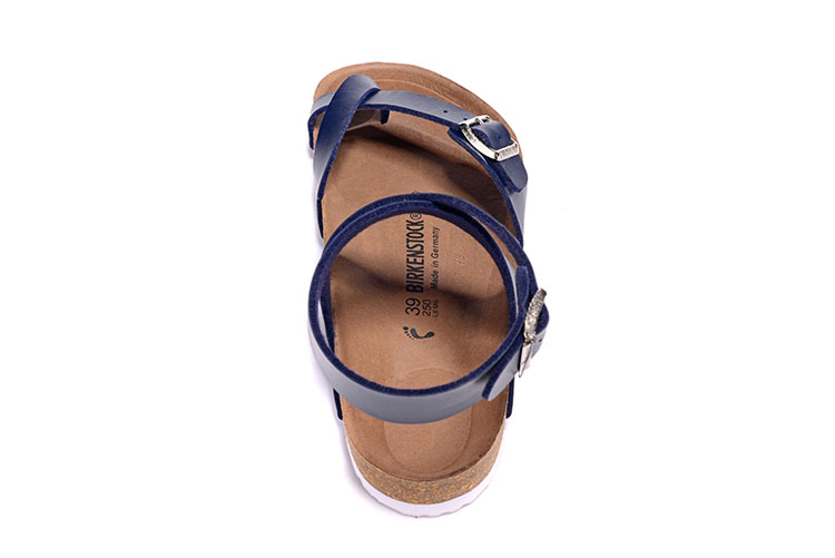 Birkenstock Single Button Navy Ringfinger Matte Leather Sandals