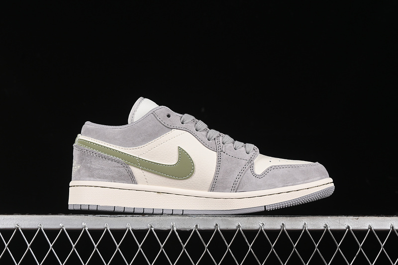 Nike Air Jordan 1 Low White Grey Green Sneakers