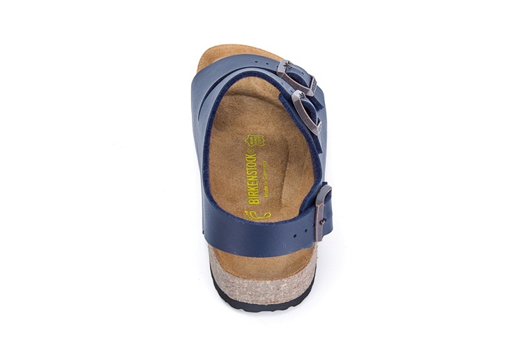 Birkenstock Two-Button Navy Matte Leather Casual Sandals