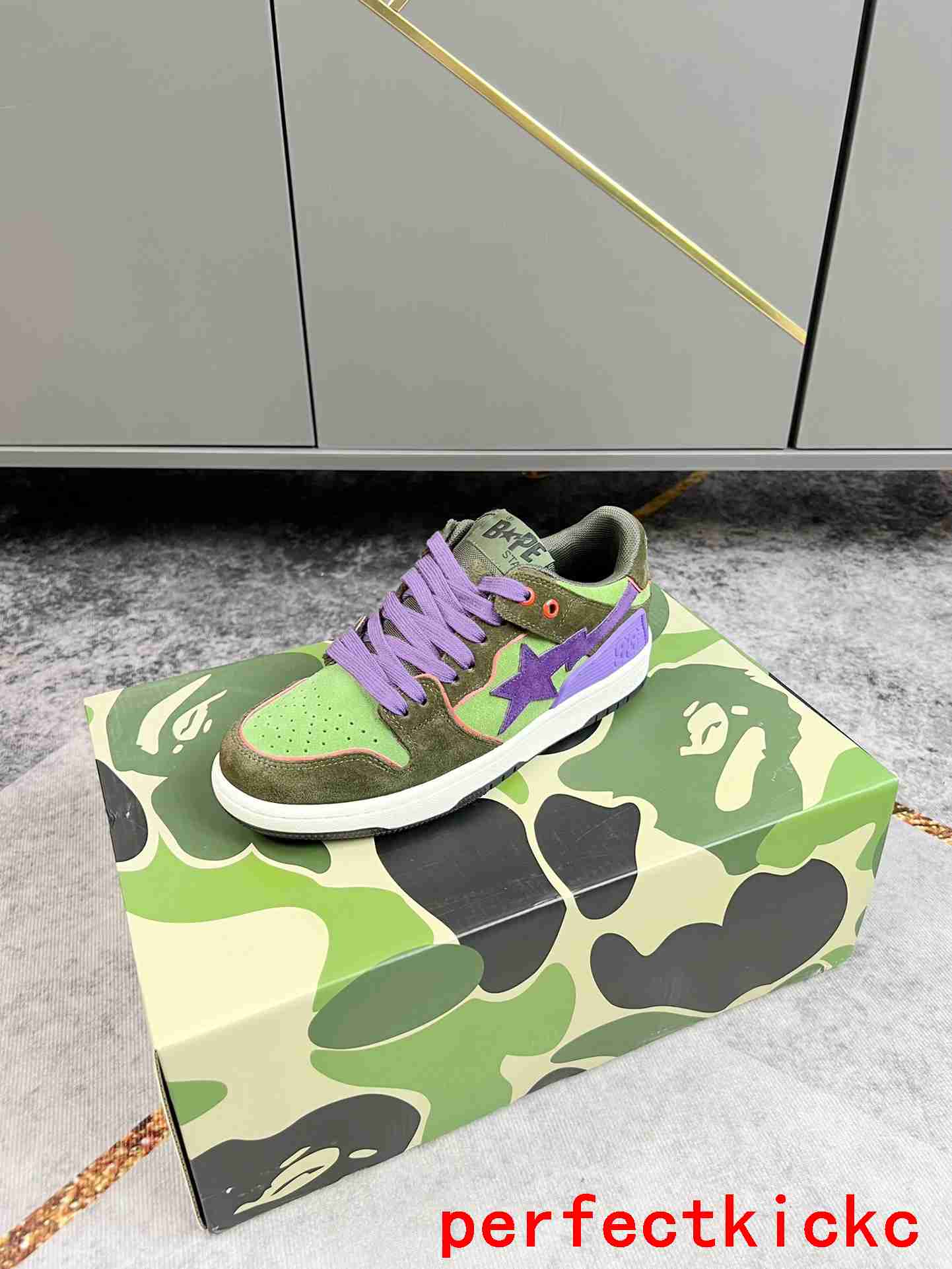 A Bathing Ape Bape Sta Low Army Green Purple