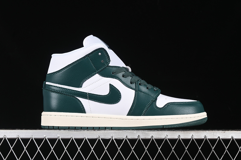 Nike Air Jordan 1 Mid White Sail Oxidized Green Sneakers
