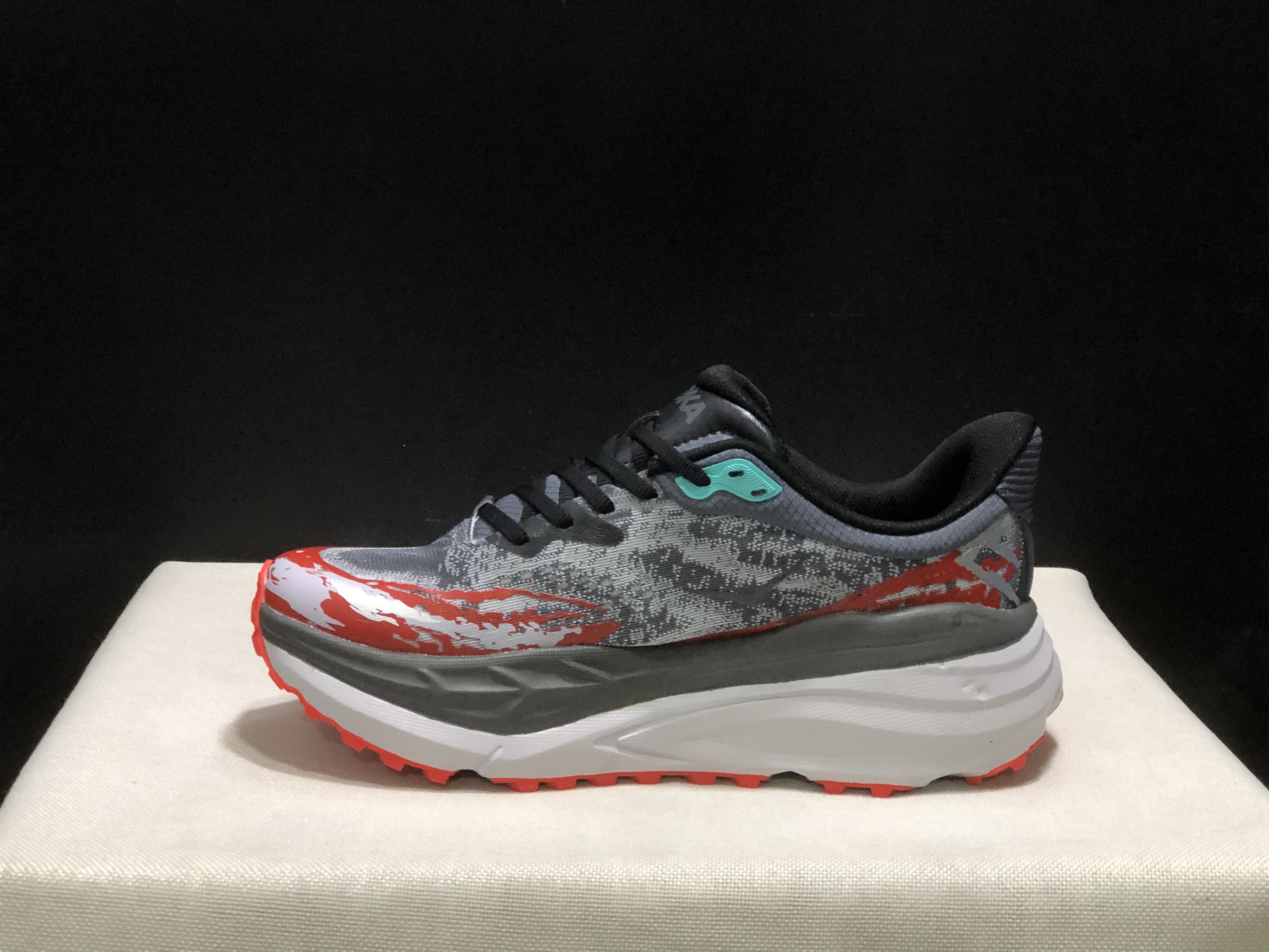 Hoka One One Stinson 7 Comfortable Anti-slip Outdoor Running Shoes Sneakers Gray/Red