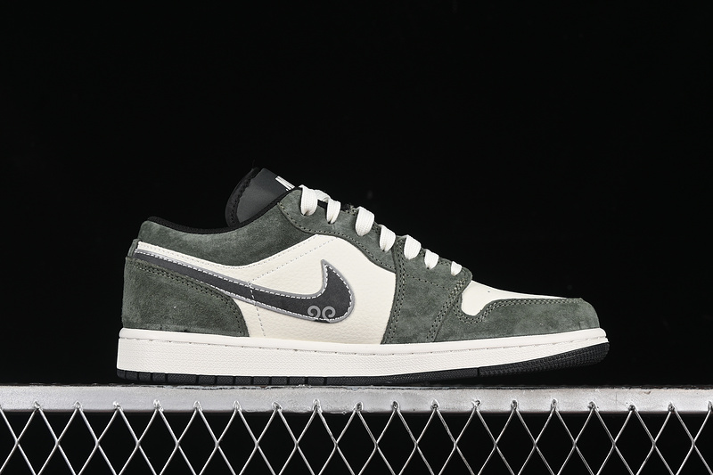 Nike Air Jordan 1 Low Black Myth Game White Green Sneakers