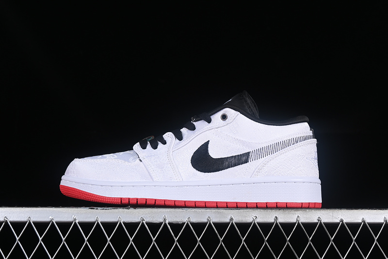 Clot Nike Air Jordan 1 Low SE Fearless White Black Red Sole Sneakers