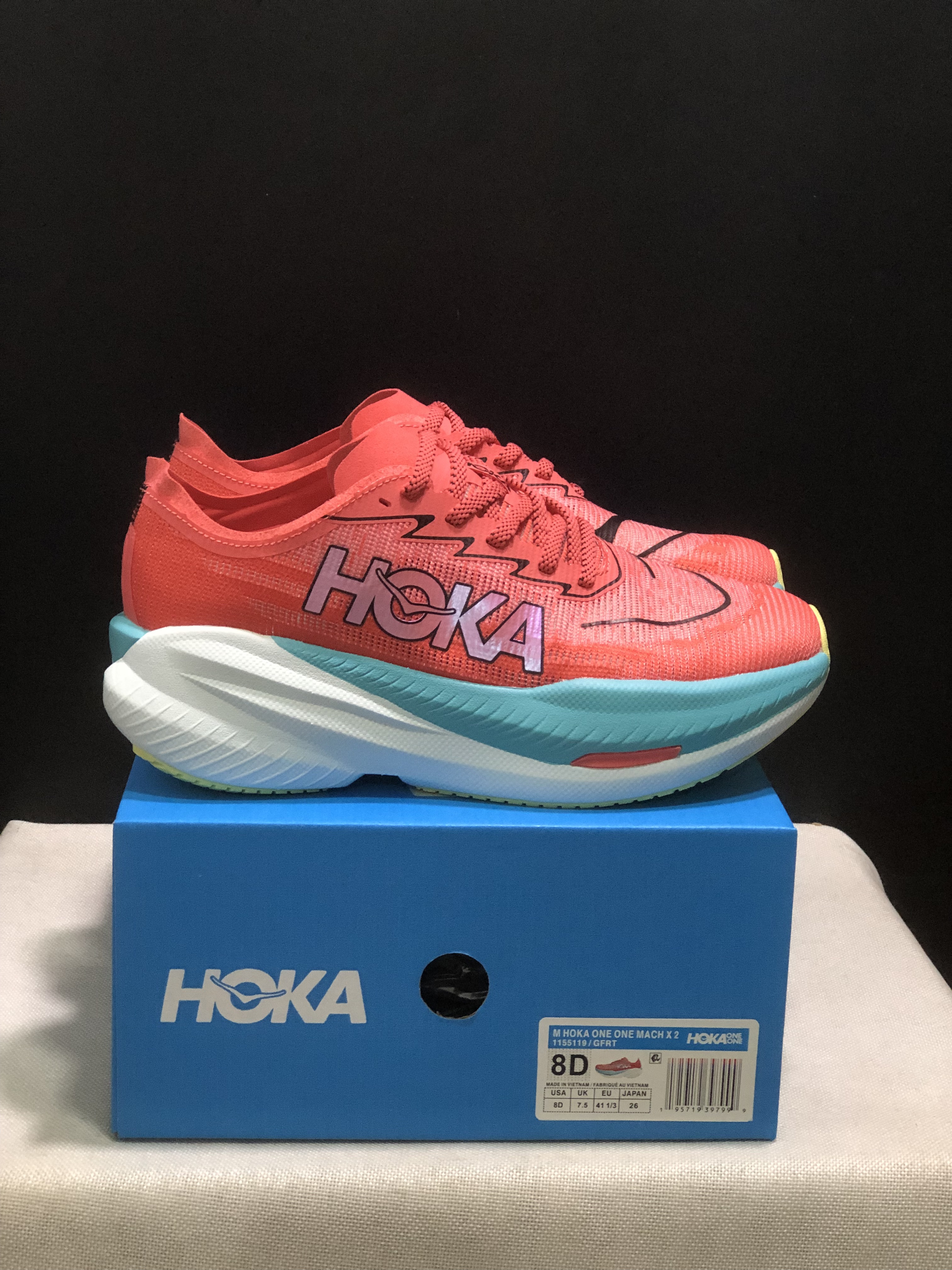 Hoka One One Mach X 2 Anti-slip Low-top Running Shoes Red
