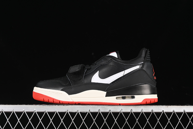 Nike Air Jordan Legacy 312 Low Black Sail University Red Sole Sneakers