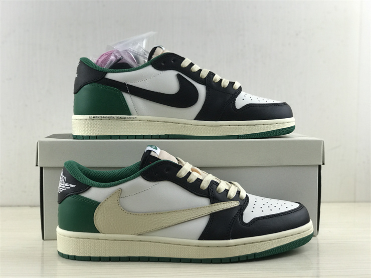 Nike Air Jordan 1 Retro Low Travis Scott White/Black/Green Sneakers