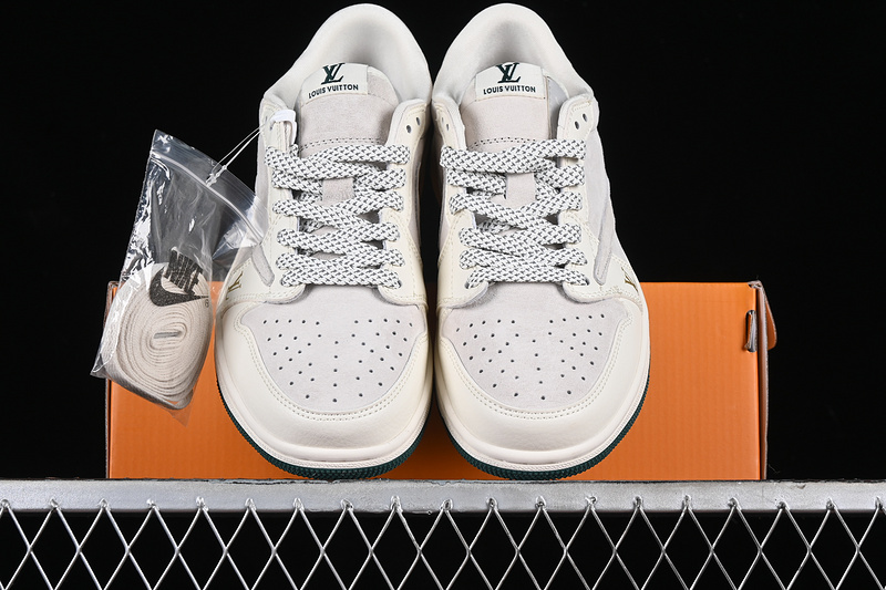 Nike Air Jordan 1 Low OG SP Travis Scott Fragment Design LV Grey White Sneakers