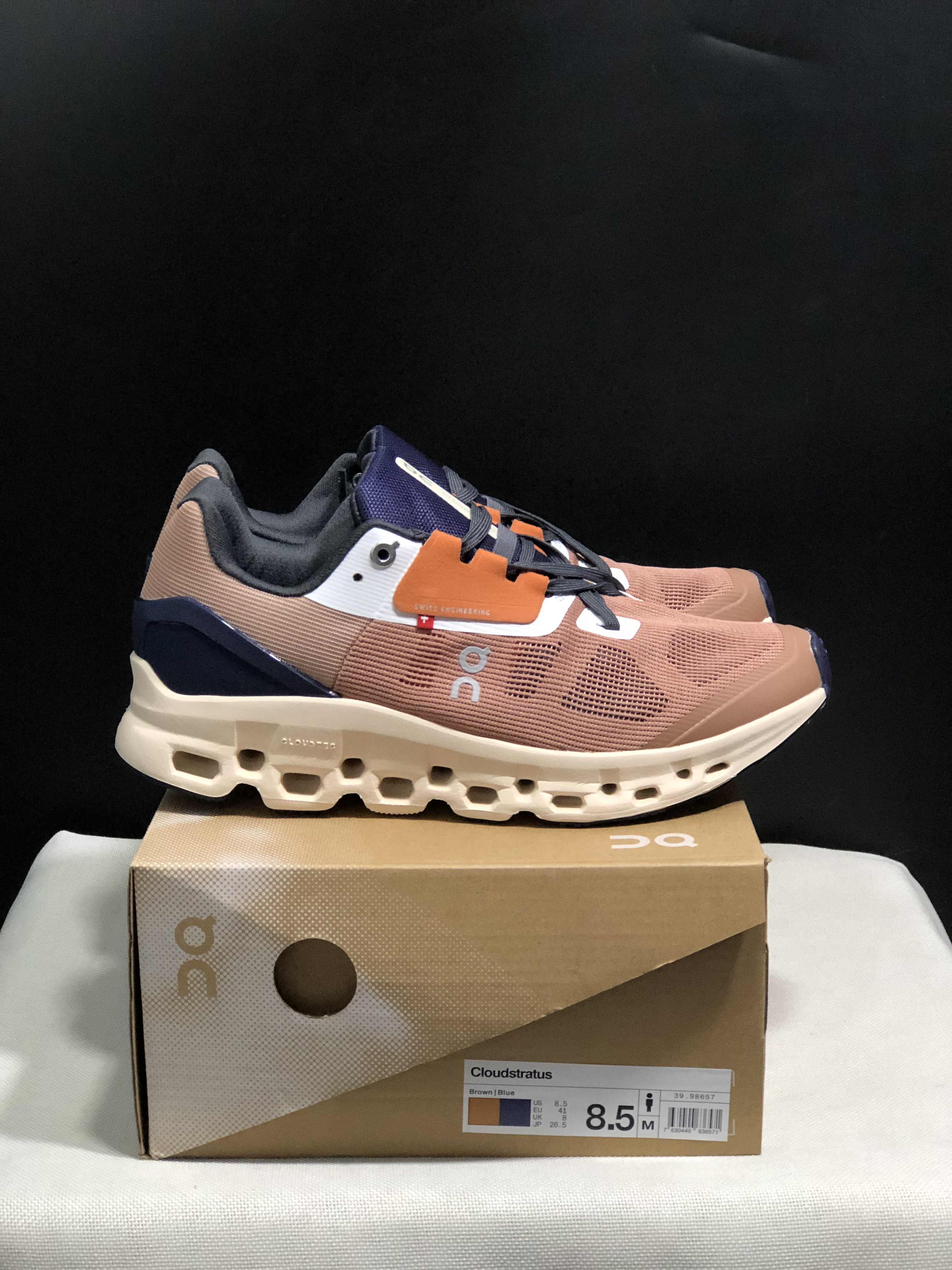 On Running Cloudstratus Breathable Support Running Shoes Reddish Brown