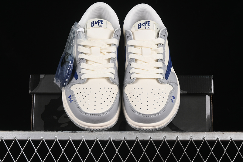 Nike Air Jordan 1 Low OG SP Travis Scott Fragment Design Grey White Blue Sneakers