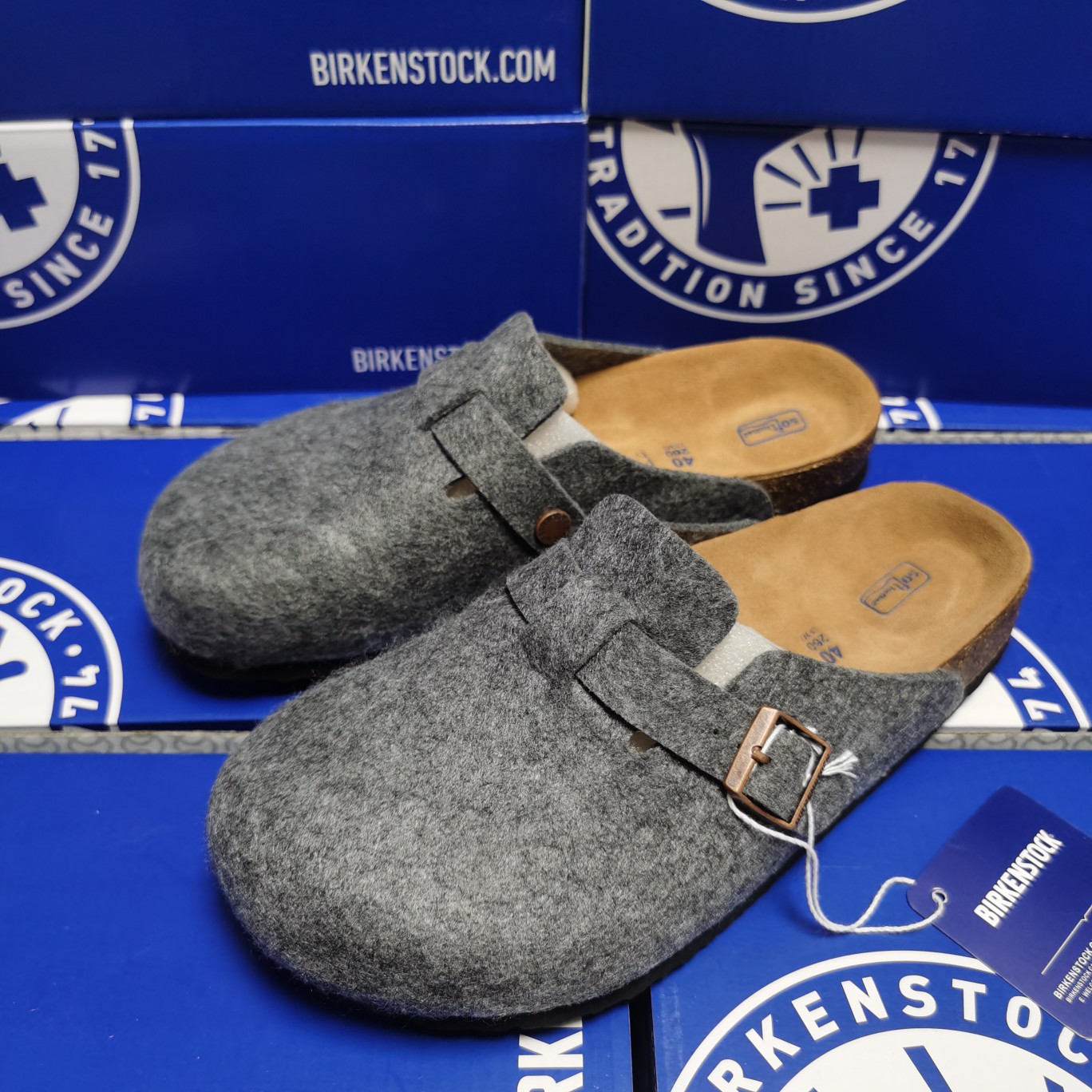 Birkenstock Gray Suede Clog Shoes