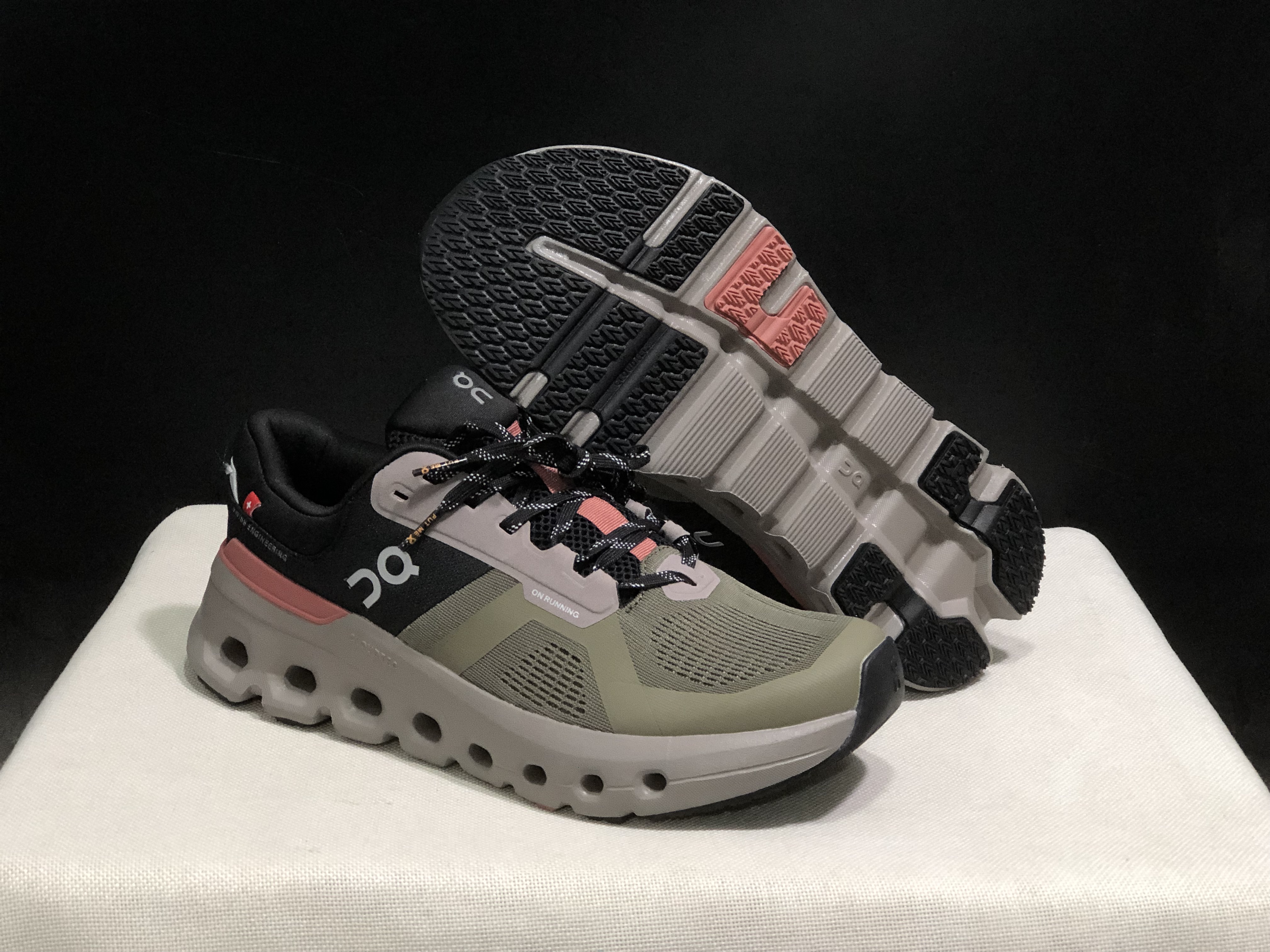 On Running Cloudrunner 2 Mesh Breathable Running Shoes Black/Military Green