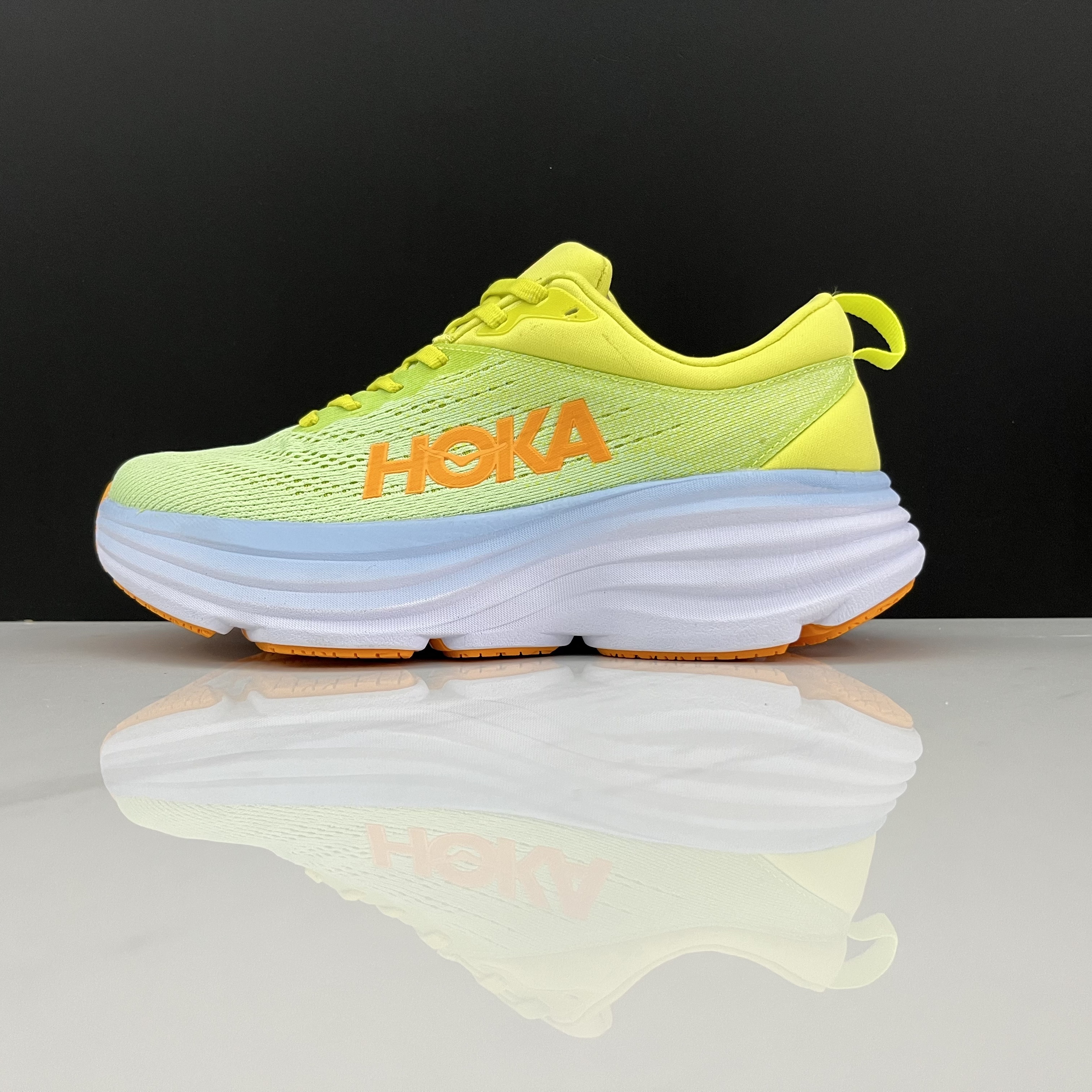 Hoka One One Bondi 8 Breathable Low-top Running Shoes Sneakers Gold