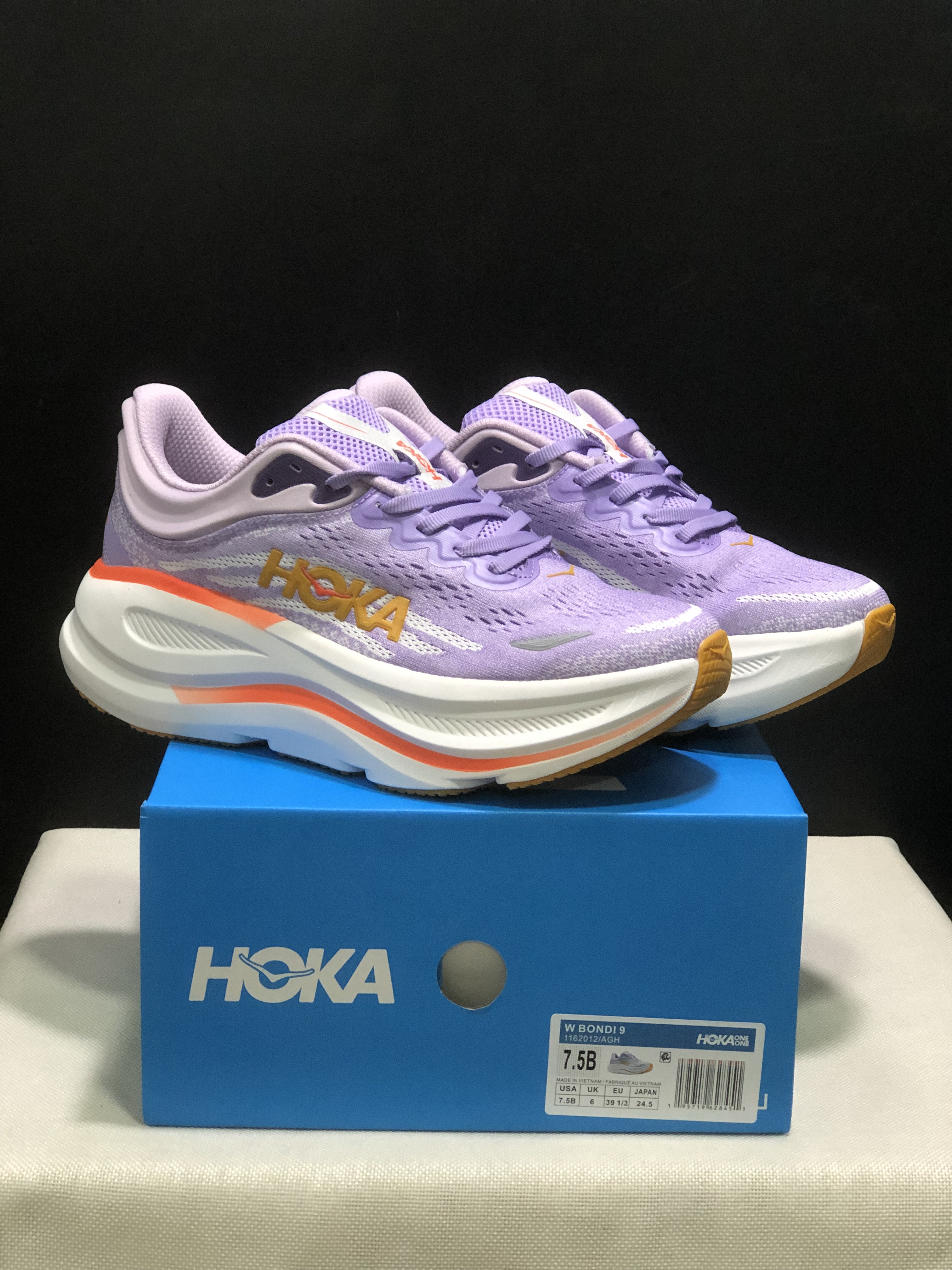Hoka One One Bondi 9 Women's Comfortable Low-top Running Shoes Sneakers Light Purple