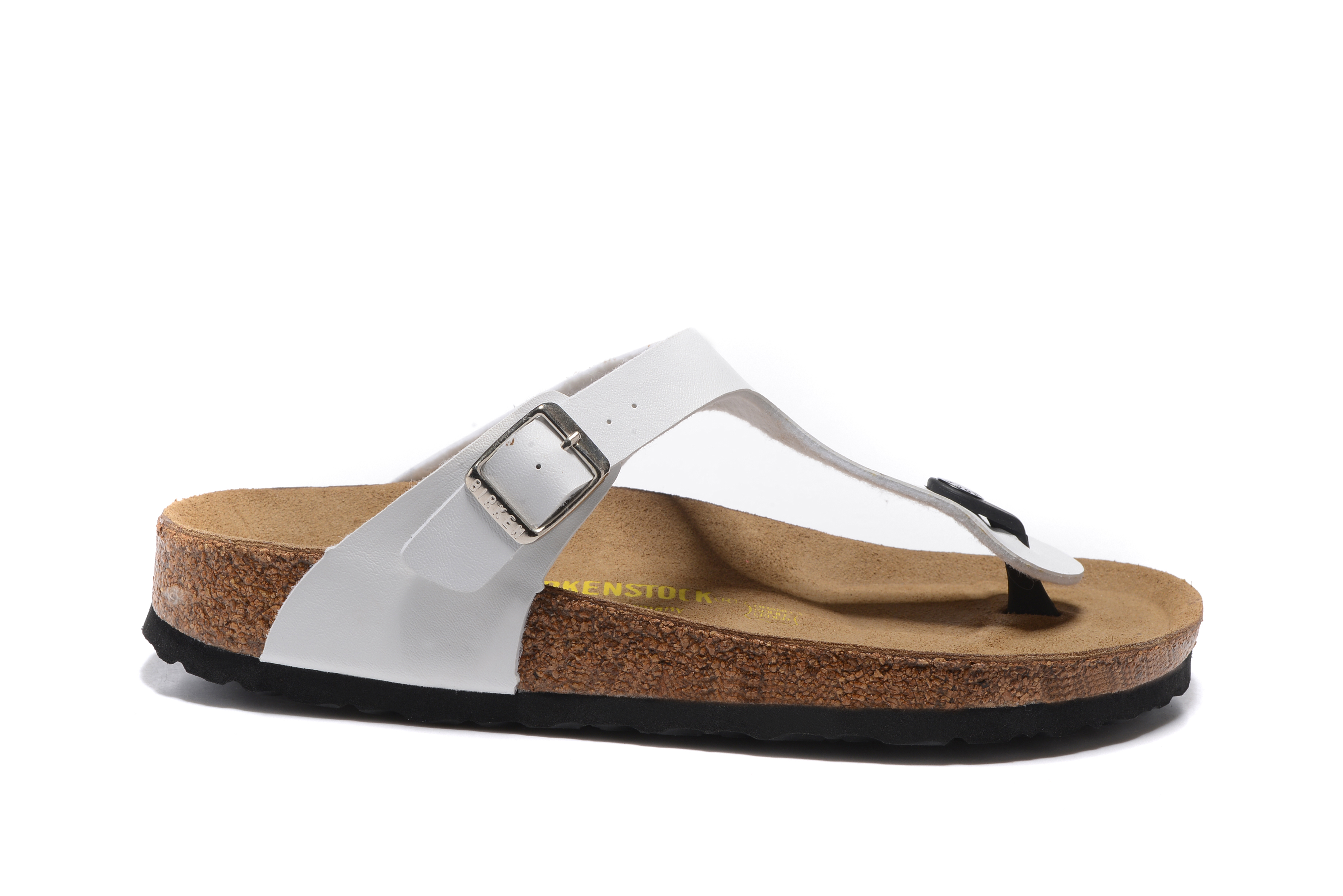 Birkenstock Gizeh White Flip Flops Matte Leather Sandals