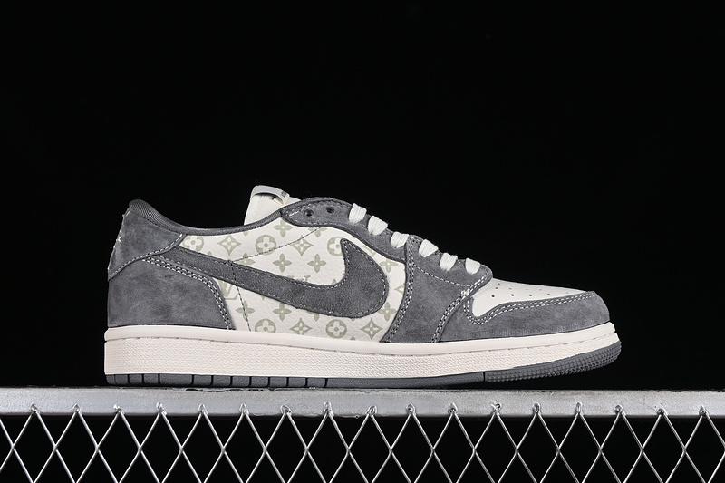 Nike Air Jordan 1 Low LV Travis Scott Fragment Design OG SP White Grey Sneakers