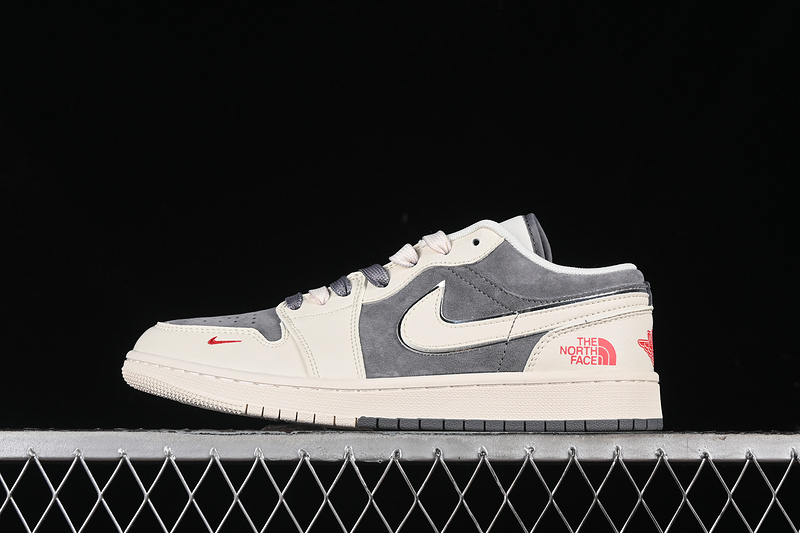 Nike Air Jordan 1 Low THE NORTH FACE Grey White Red Sneakers