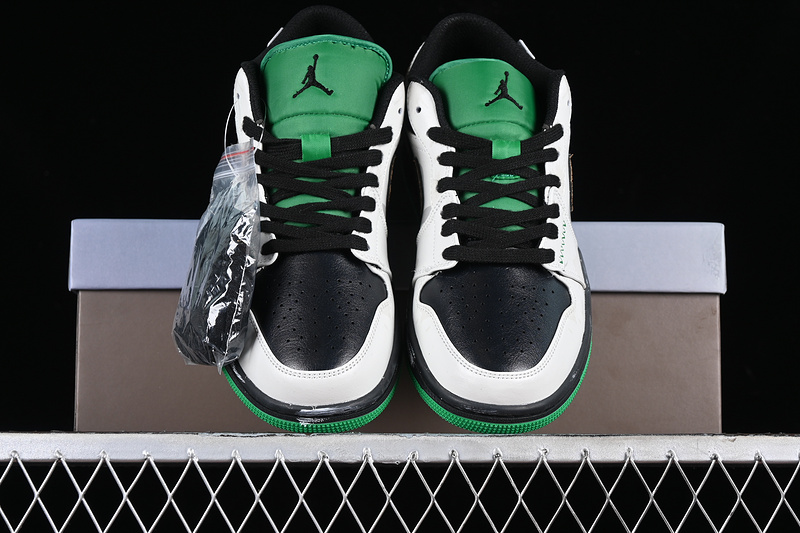 Nike Air Jordan 1 Low Lucky Green Black White Sneakers