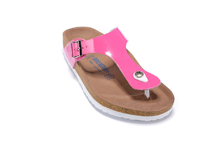 Birkenstock Rose Red Patent Leather Casual Flip Flops