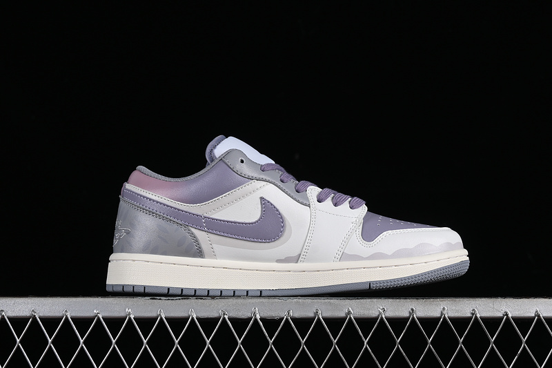 Nike Air Jordan 1 Low Vintage Grey Stealth White Purple Sail Sneakers