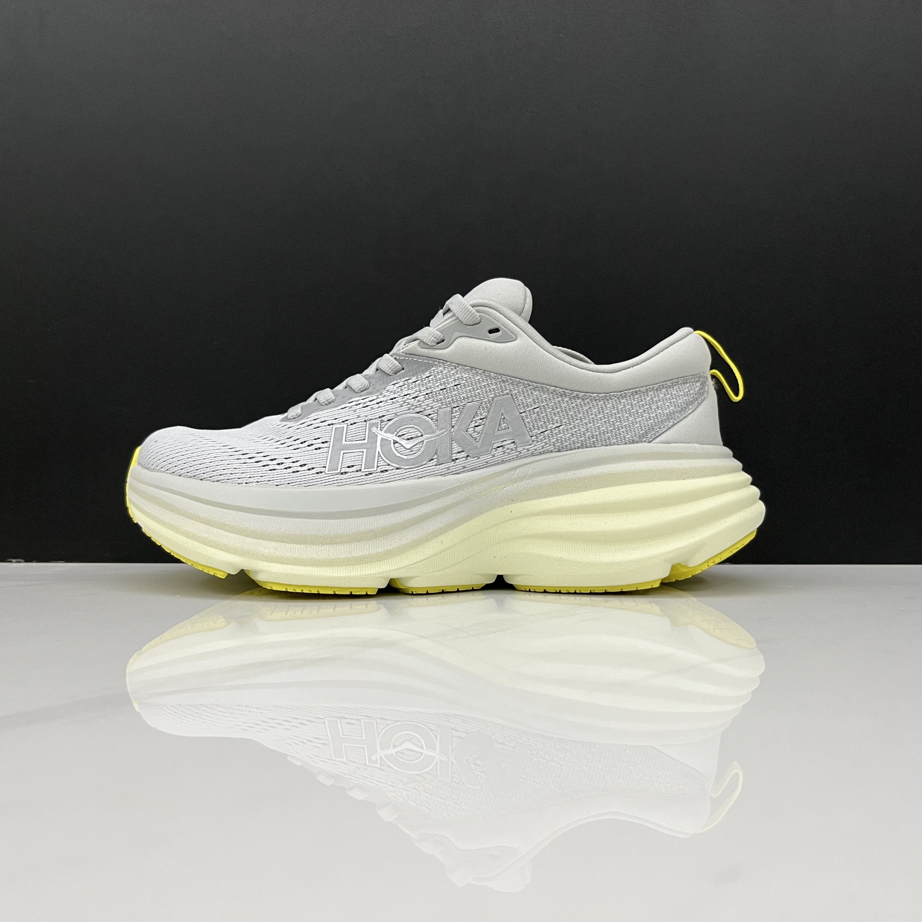 Hoka One One Bondi 8 Breathable Low-top Running Shoes Sneakers Grayish Yellow