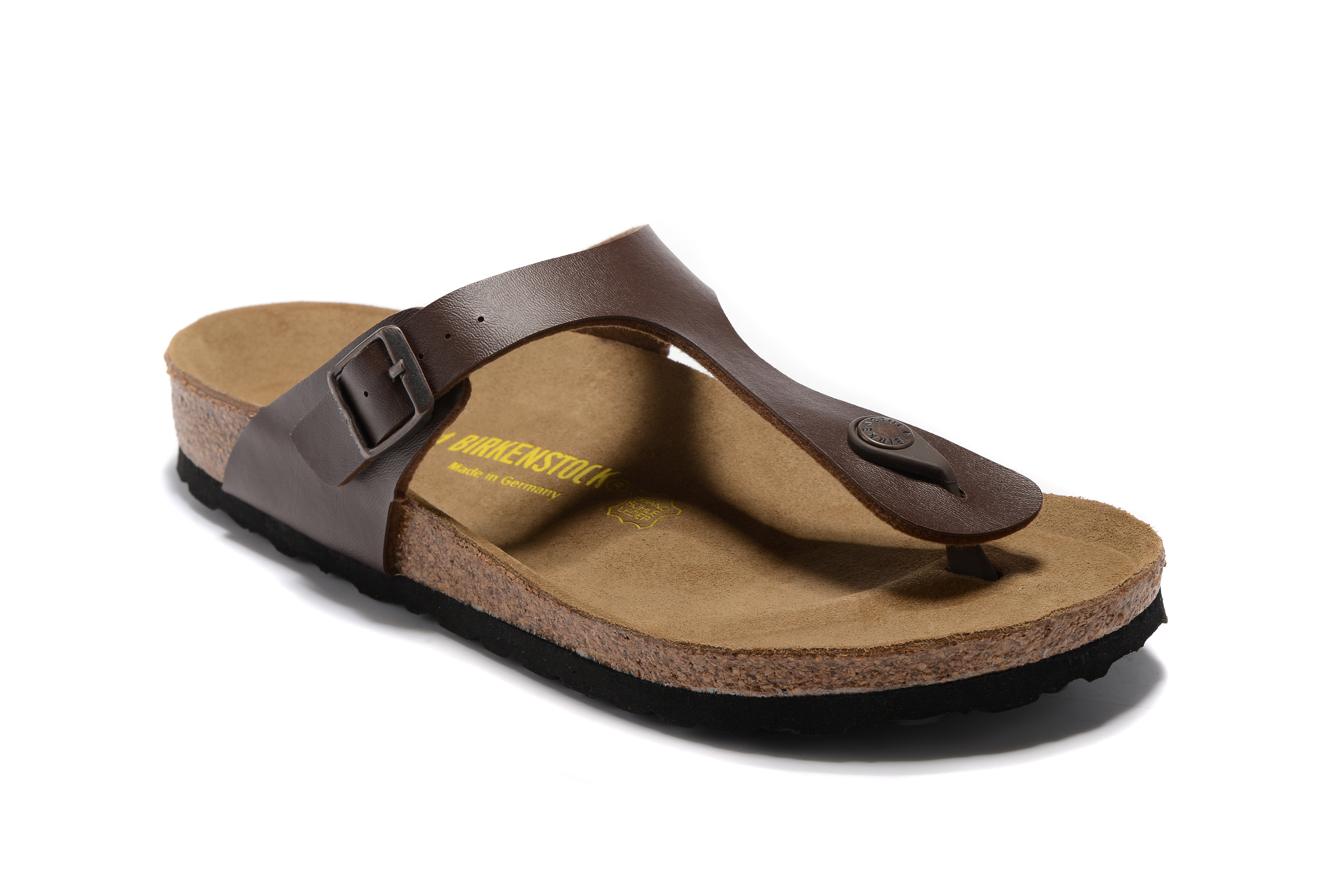 Birkenstock Gizeh Dark Brown Matte Flip Flops Leather Sandals
