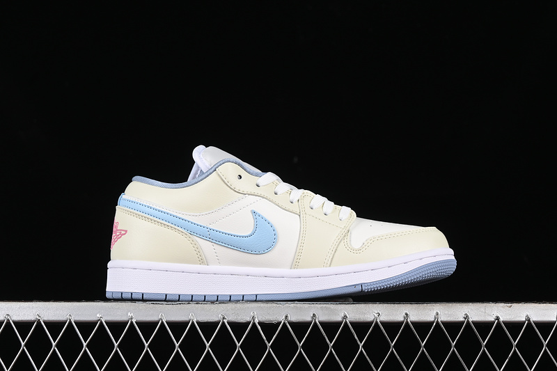 Nike Air Jordan 1 Low Blue Sole Grey White Dune Sneakers