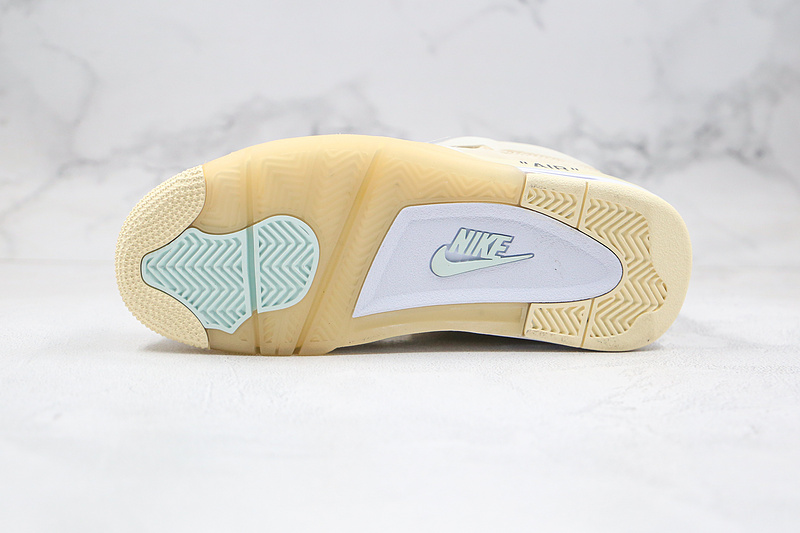 Nike Air Jordan 4 Retro IV x Off-White Sail/Muslin Cream Sneakers