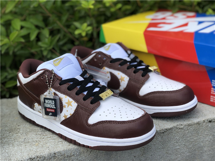 Nike Supreme x Dunk OG SB QS Low Barkroot Brown Sneakers