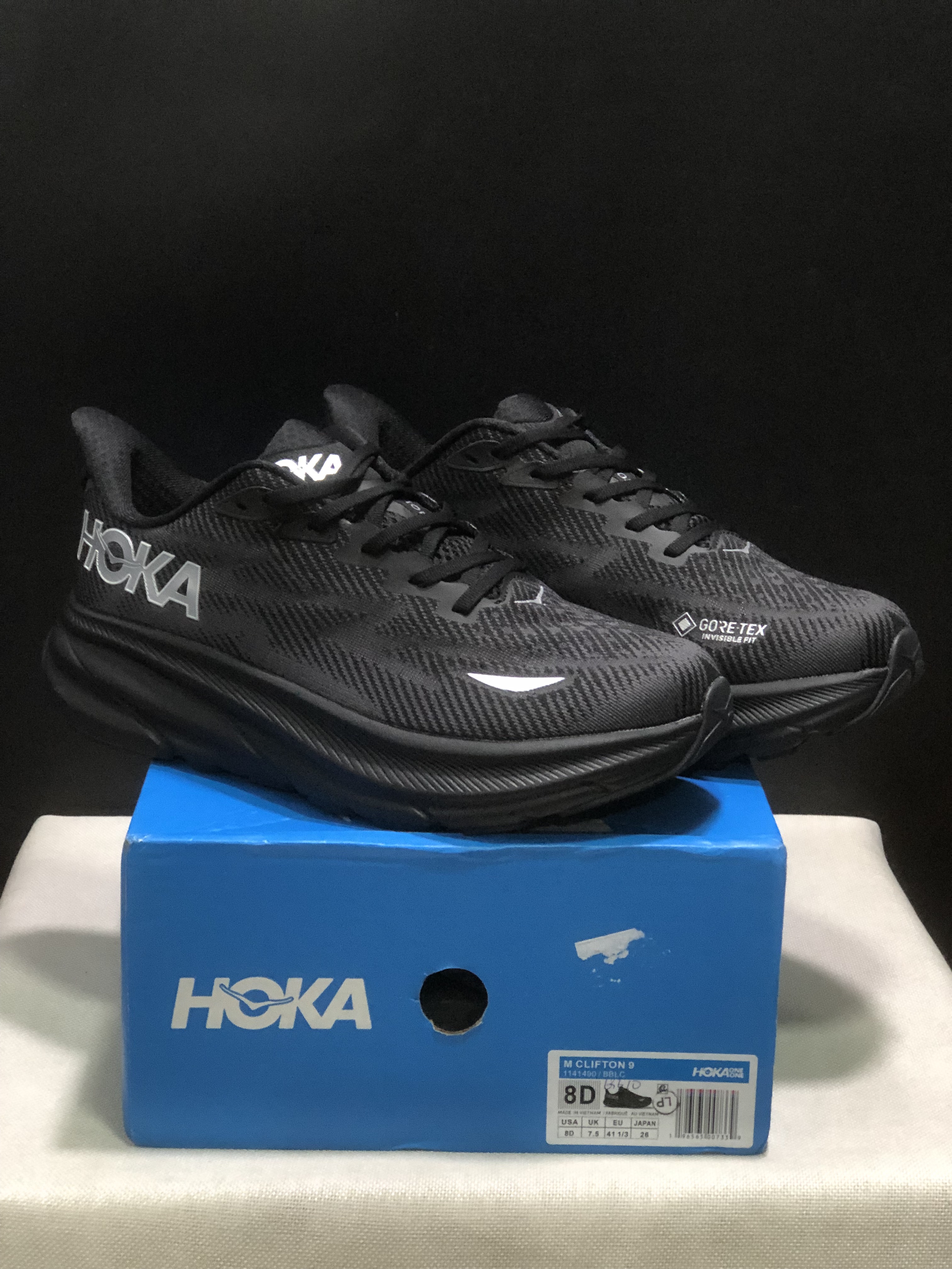 Hoka One One Clifton 9 Running Shoes Black Athletic Shoes Sneakers