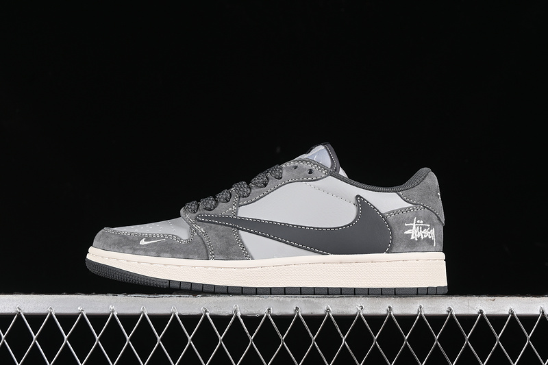 Travis Scott Fragment Design Nike Air Jordan 1 Low OG SP Grey Sneakers