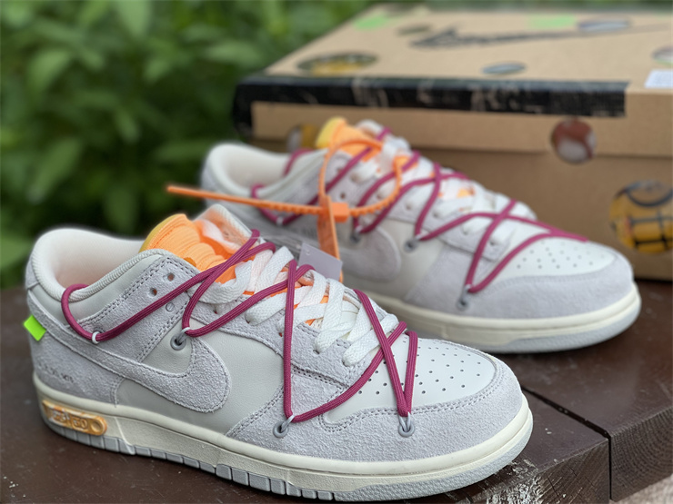 Nike Off-White Dunk Low  Lot 35 of 50 Gray White Sneakers